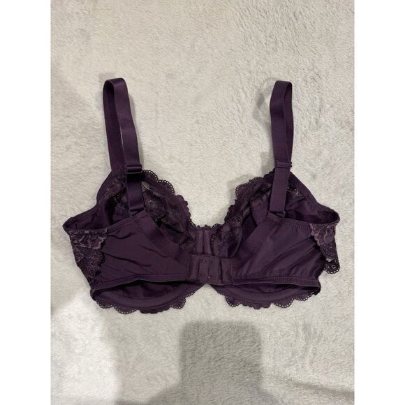 DELIMIRA Women's Full Coverage Non-Foam Floral Lace Plus Size Underwired Bra 34E - Picture 7 of 7